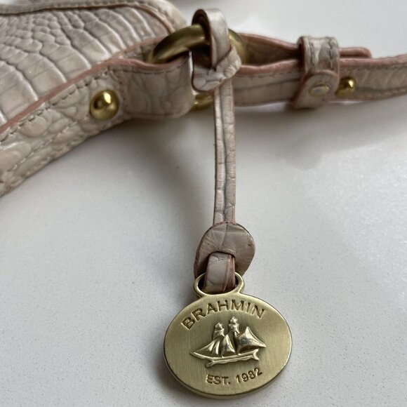 Brahmin Katie Croc- Embossed Crossbody Bag - Blush - Picture 4 of 9